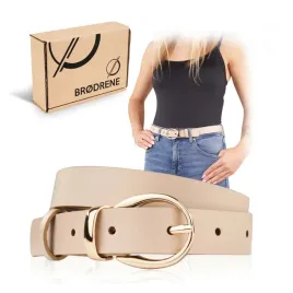 elegancki-pasek-damski-bezowy-brodrene-skorzany-ze-zlota-klamra-115-cm