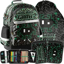 gamer-plecak-chlopiecy-szkolny-piksele-komplet-3ele-paso-gaming-gra
