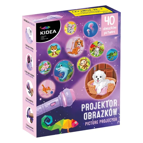 PROJEKTOR OBRAZKÓW KOTKI PIESKI OWADY SAFARI OCEAN 40 SLAJDÓW KIDEA