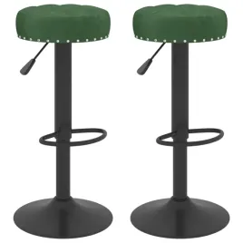 stolki-barowe-2-szt-ciemnozielone-tapicerowane-aksamitem
