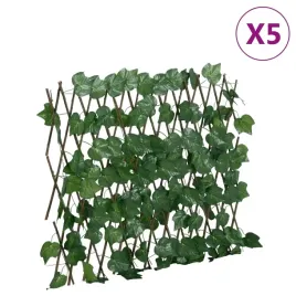 vidaxlandnbspkratki-ze-sztuczna-winorosla-rozsuwane-zielone-5-szt