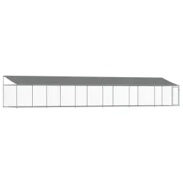 klatka-dla-psa-z-dachem-i-drzwiami-szara-12x2x2-m-stal