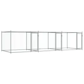 klatka-dla-psa-z-drzwiami-szara-6x2x15-m-stal
