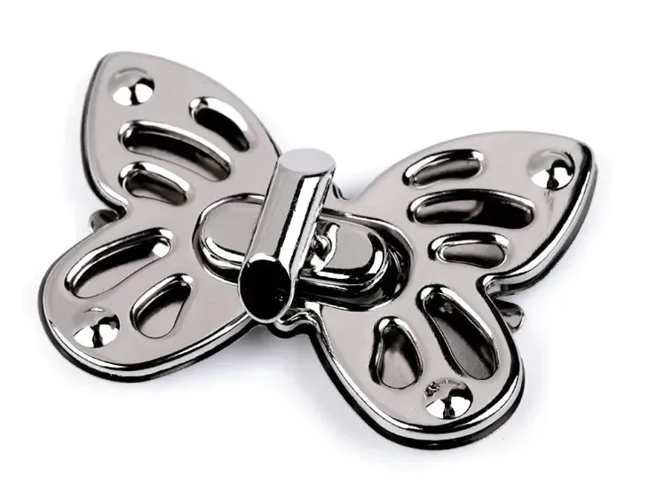 ZAPIĘCIE do torebki torby / Motyl / 52 x 37 mm / srebrne