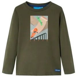 koszulka-dziecieca-z-dlugimi-rekawami-khaki-1