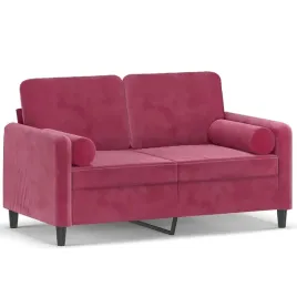 2-osobowa-sofa-z-poduszkami-winna-czerwien-120-cm-aksamit