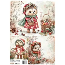 papier-ryzowy-do-decoupage-a4-scraplove-christmas-hedgehog-with-basket
