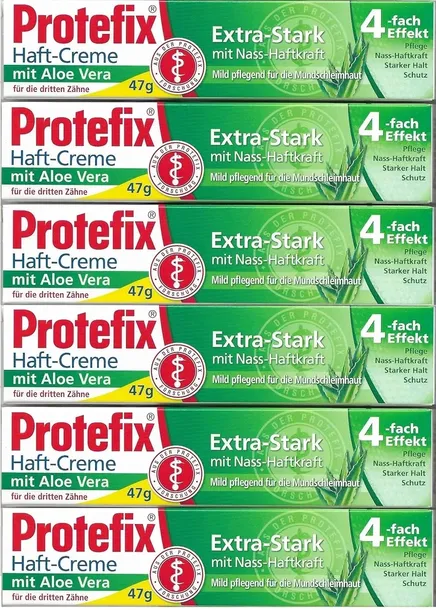Zestaw 6 sztuk Krem do protez Protefix Extra-Aloe Vera 47g. Z NIEMIEC