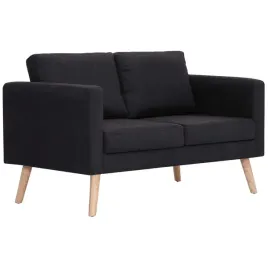 2-osobowa-sofa-tapicerowana-tkanina-czarna
