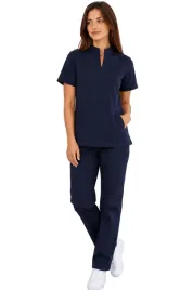 komplet-medyczny-damski-ciemny-granat-ze-stojka-casual-premium-roz-s