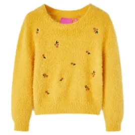 sweter-dzieciecy-z-dzianiny-ochra-140