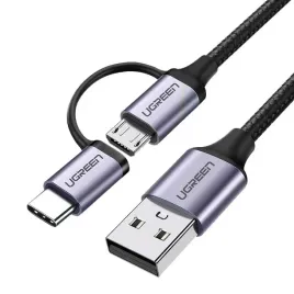 ugreen-kabel-przewod-2w1-usb-micro-usb-usb-c-1m-24a-czarny-30875