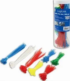 logilink-zestaw-300szt-opasek-kablowych-nylonowych-wielokolorowy