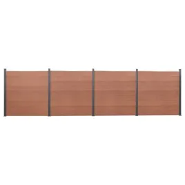 zestaw-paneli-ogrodzeniowych-brazowy-699x186-cm-wpc