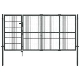 brama-ogrodzeniowa-ze-slupkami-stal-350-x-120-cm-antracytowa