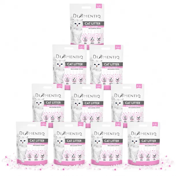 DIAMENTIQ Żwirek Micro Baby Powder Silikonowy, Niezbrylający się dla kota - 3,8 l