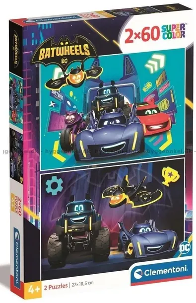 puzzle-2x60-super-kolor-batwheels-marka-clementoni