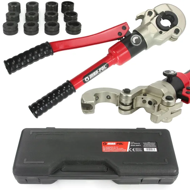 PRASKA ZACISKARKA DO RUR PEX HYDRAULICZNA MATRYCE V+U+TH 15-32MM + WALIZKA