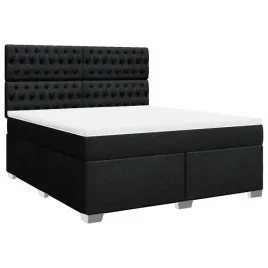 lozko-kontynentalne-z-materacem-czarne-tkanin