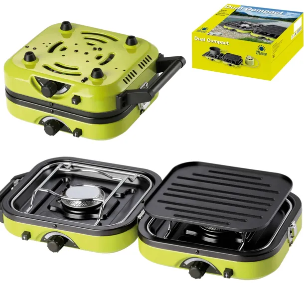 Kuchenka turystyczna na kemping podwójna DUAL COMPACT + GRILL | UKP22003