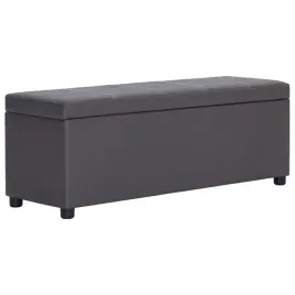 lawka-ze-schowkiem-116-cm-szara-sztuczna-skor