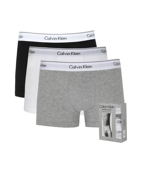 Calvin klein modern cotton majtki bokserki (3 pary) black white gry r. s