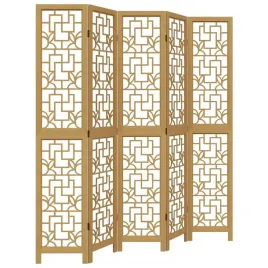 parawan-pokojowy-5-panelowy-brazowy-lite-drewn