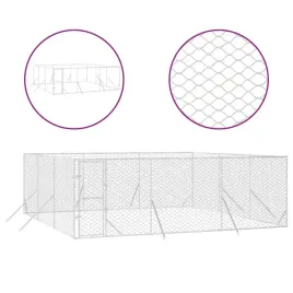 kojec-zewnetrzny-dla-psa-srebrny-6x6x2-m-stal-galwanizowana