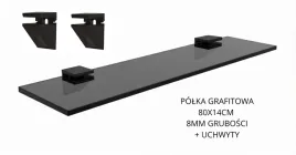 polka-szklana-grafitowa-8mm-70x14cm-czarne-uchwyty