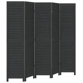 parawan-pokojowy-5-panelowy-czarny-lite-drewno
