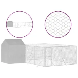 kojec-dla-psa-z-dachem-srebrny-6x6x25-m-stal-galwanizowana