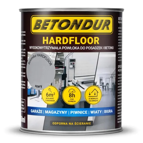 Farba Betondur HARDFLOOR Do Posadzek i Betonu 0,75L Trwała Powłoka Szary