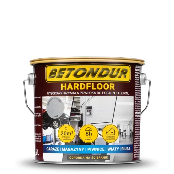 Farba Betondur HARDFLOOR Do Posadzek i Betonu 2,5L Trwała Powłoka Szary
