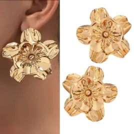kolczyki-zlote-kwiaty-przy-uchu-rozlozyste-lustrzane-boho-glamour-elegancki