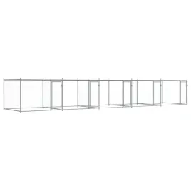 klatka-dla-psa-z-drzwiami-szara-10x2x15-m-stal