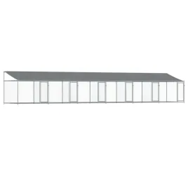 klatka-dla-psa-z-dachem-i-drzwiami-szara-12x2x2-m-stal