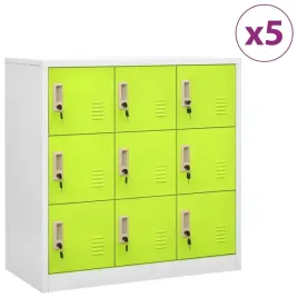szafki-zamykane-5-szt-jasnoszaro-zielone-90x45