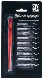 zestaw-do-kaligrafii-9-stalowek-drew-obsadka