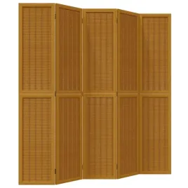 parawan-pokojowy-5-panelowy-brazowy-lite-drewn