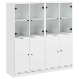 biblioteczka-z-drzwiczkami-biala-136x37x142-cm