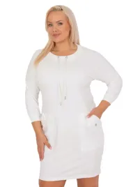 sukienka-damska-plus-size-dresowa-bawelniana-gladka-rekaw-3-4