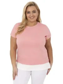 miekka-przyjemna-bluzka-damska-plus-size-z-krotkim-rekawem