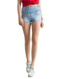 spodenki-damskie-jeansowe-gladkie-szorty-high-waist
