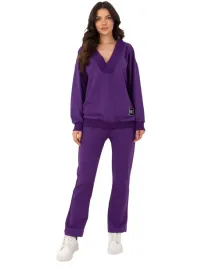 bluza-z-dekoltem-w-serek-spodnie-damskie-komplet-bawelniany
