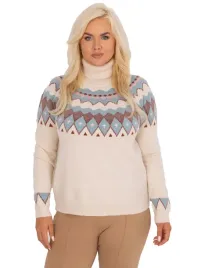 modny-sweter-plus-size-damski-golf-we-wzory
