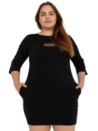 sukienka-damska-plus-size-dresowa-bawelniana-gladka-dopasowana