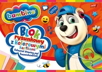 Blok rysunkowy z kolorowymi kartkami A4 16 k Bambino
