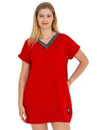 bluzka-damska-w-serek-kieszenie-plus-size