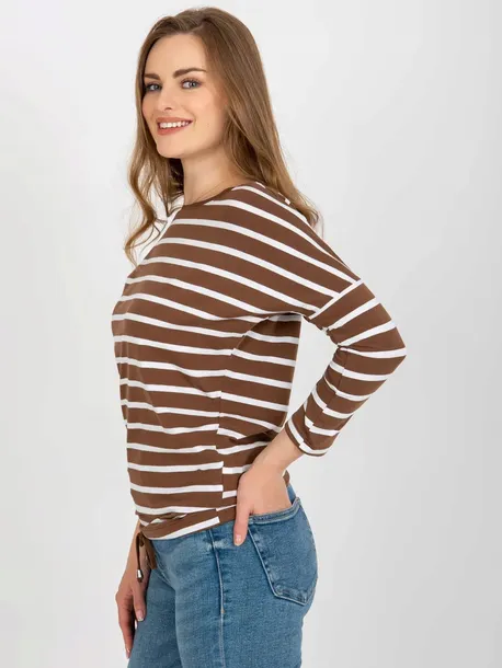 bluzka-damska-basic-w-paski-ze-sciagaczem-marka-basic-feel-good