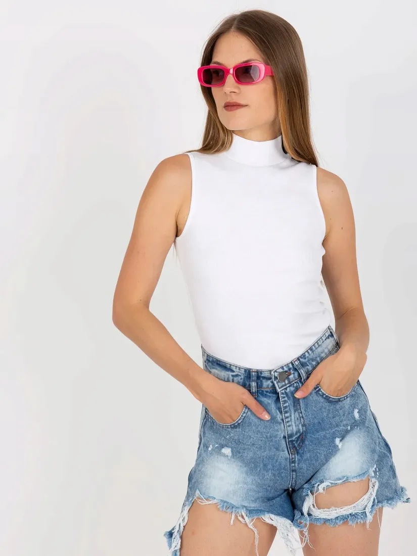 top-damski-basic-prazkowany-z-polgolfem-l-stan-nowy